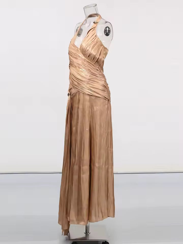 Halter Dress Sleeveless Backless Slim Female Maxi Dress