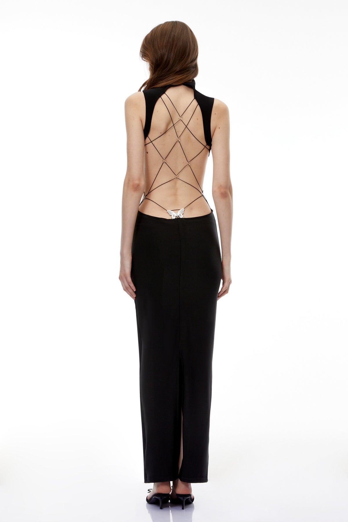 Black Cut-Out Open Back Maxi Dress