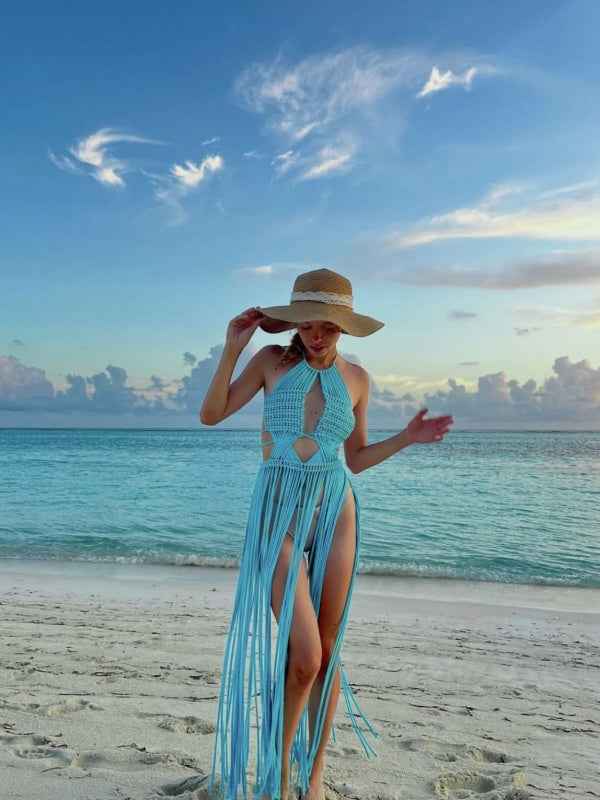 Azure Fringe Goddess Dress