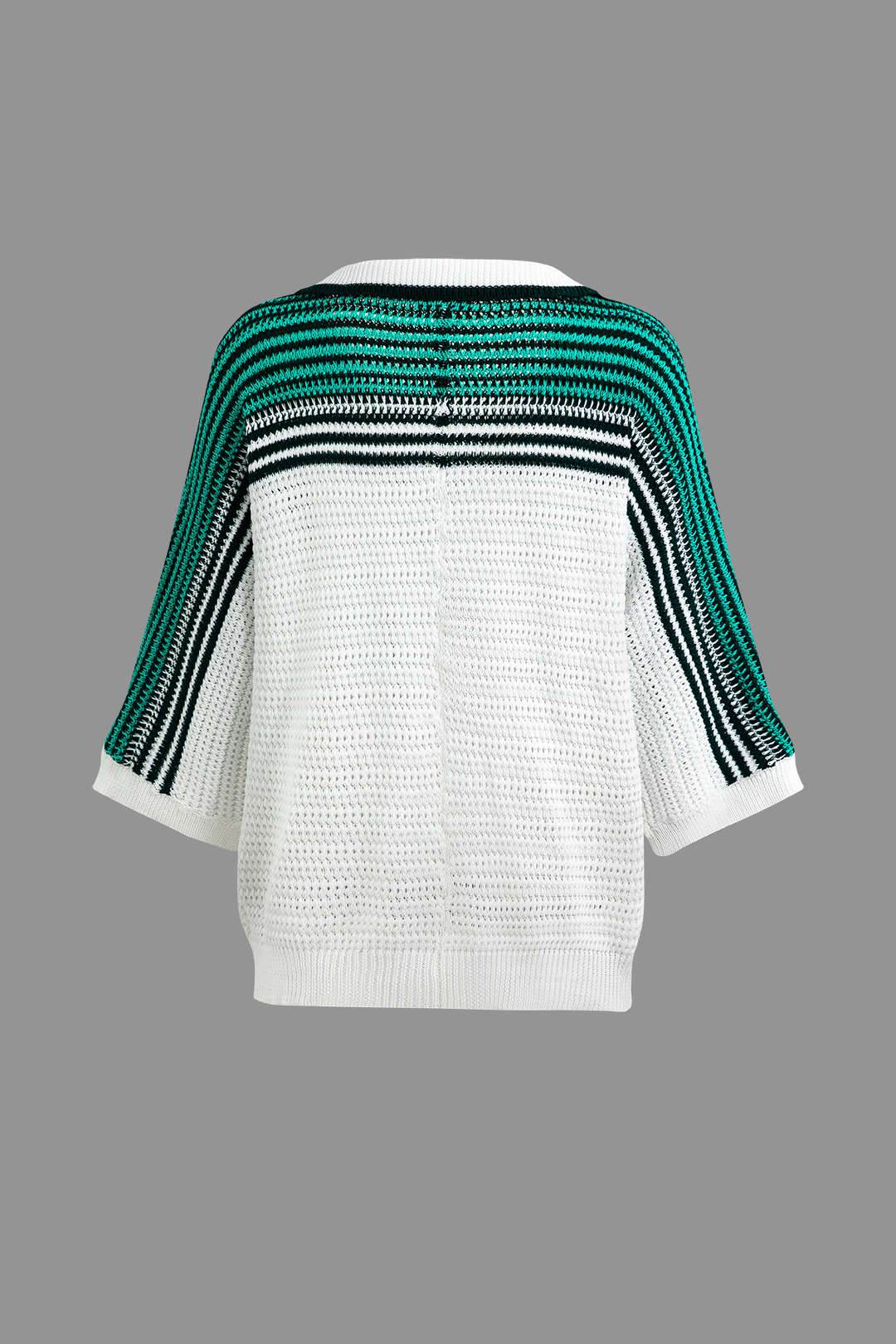 Contrast Crochet Short Sleeve Top - REBECATHELABEL