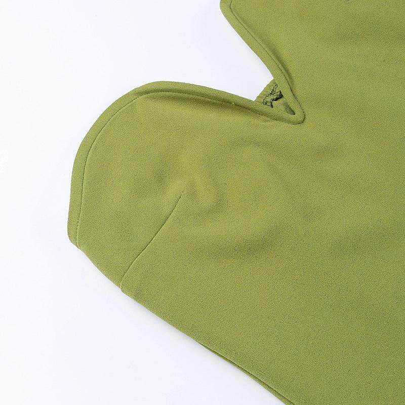 Deep V Plunge Chest Furry Tube Top Dress - REBECATHELABEL