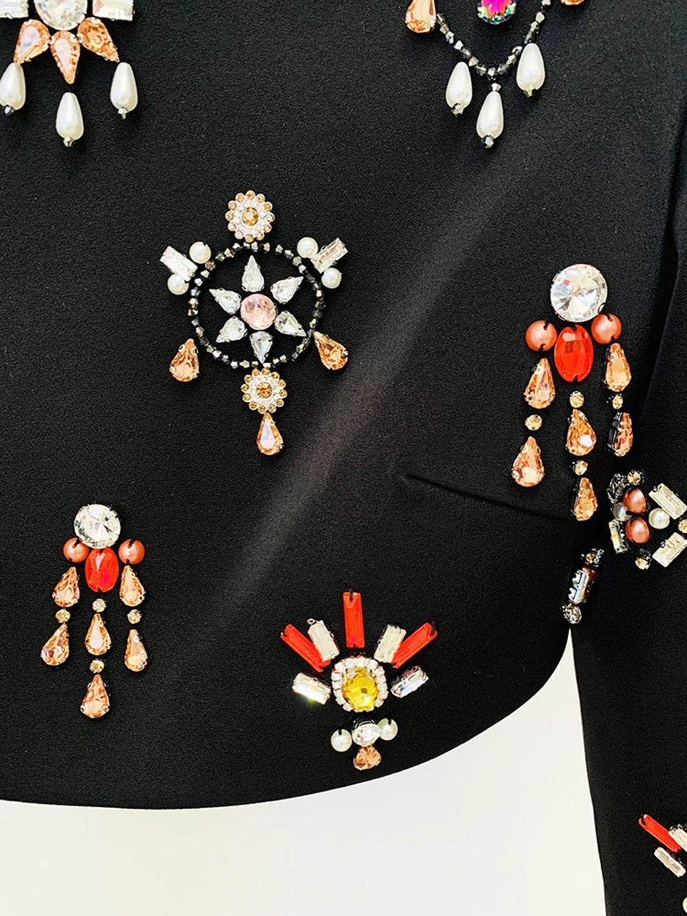 Diamond Bead Short Top+Dress Black Two Piece Set - REBECATHELABEL