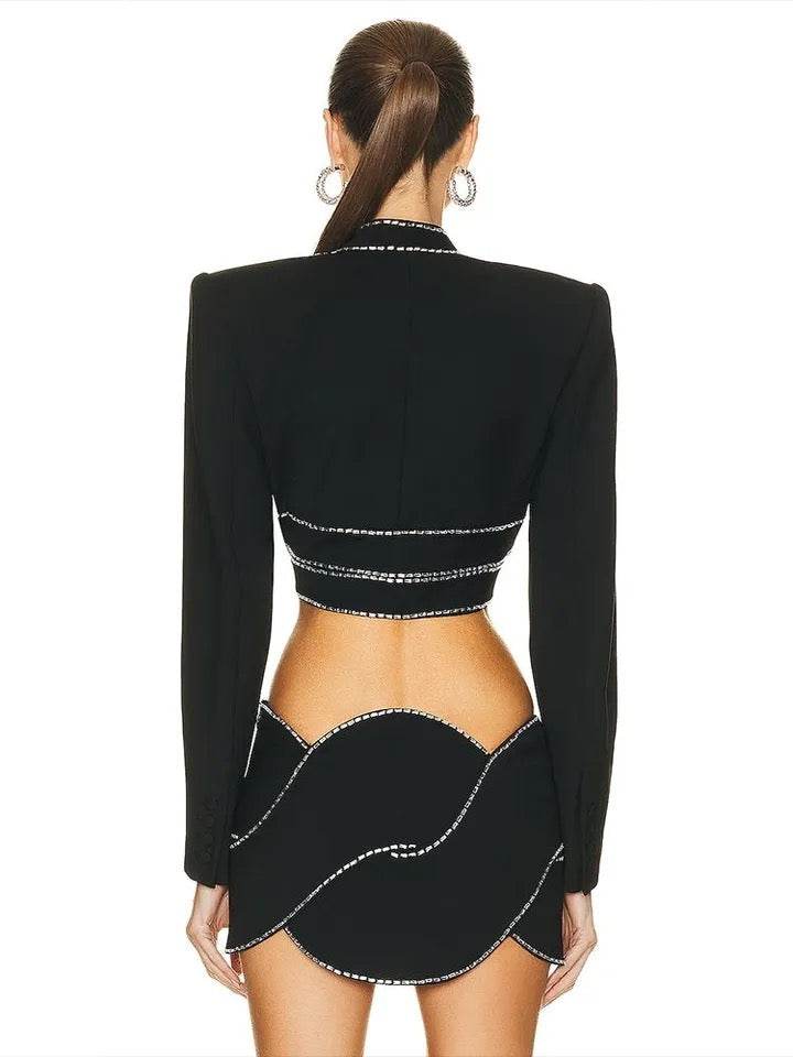 Diamond Hollow cut 2-piece Set - REBECATHELABEL