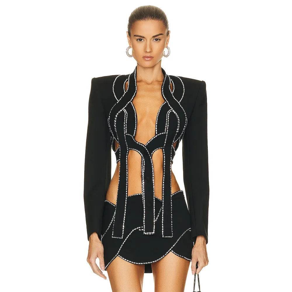 Diamond Hollow cut 2-piece Set - REBECATHELABEL