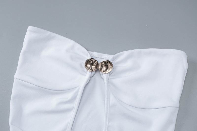 Patchwork Hooks Hollow Out Cutout Out Long dress - REBECATHELABEL