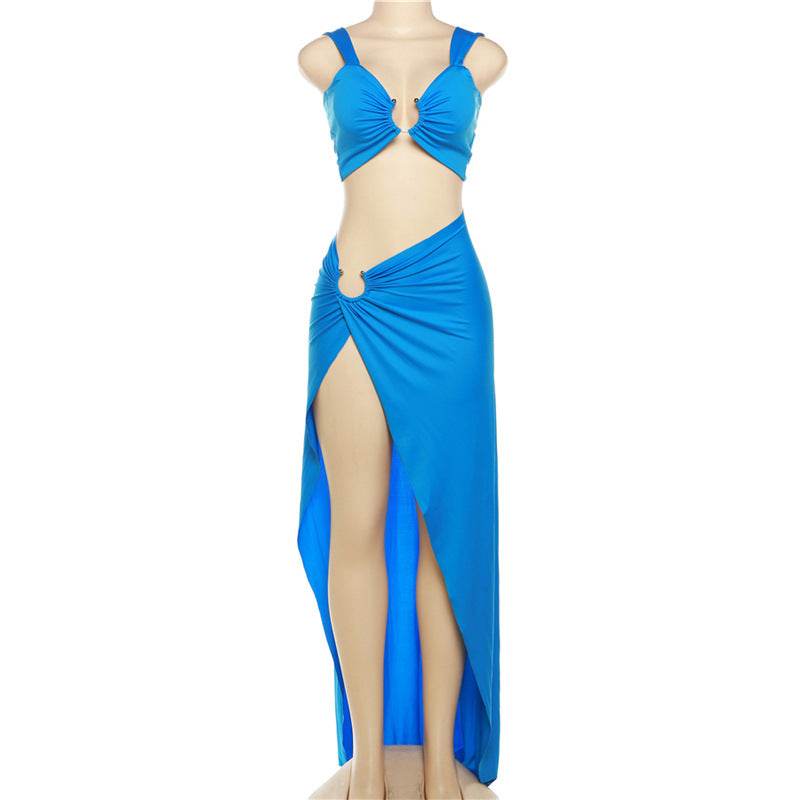 Cropped Tank Top High Waist Hip Bag Skirt Set - REBECATHELABEL