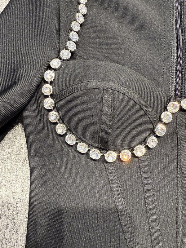 Open-Back Diamond Embellished Birthday Dress