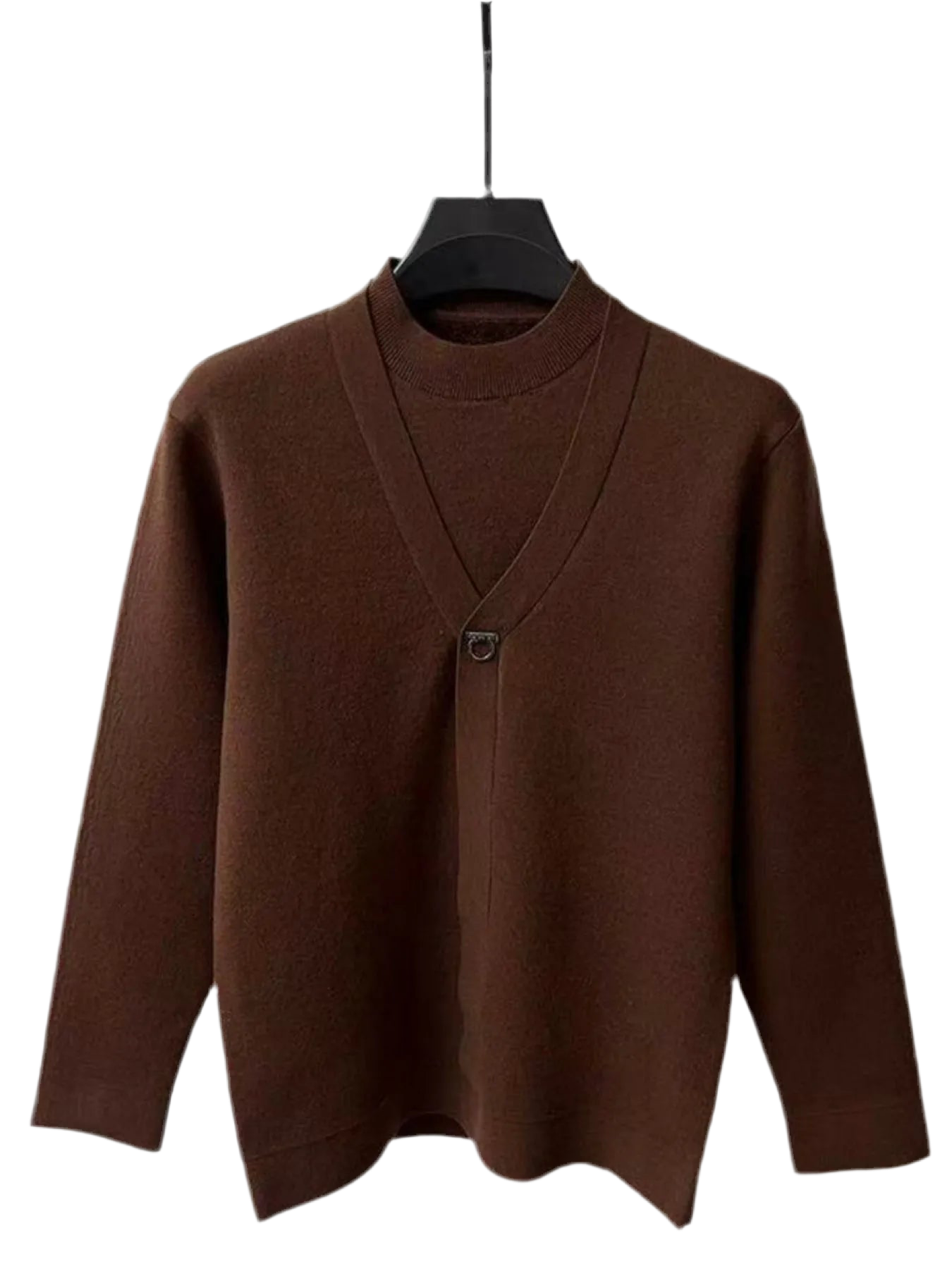 Men's Plus Size Long Sleeve Relaxed Fit Sweater