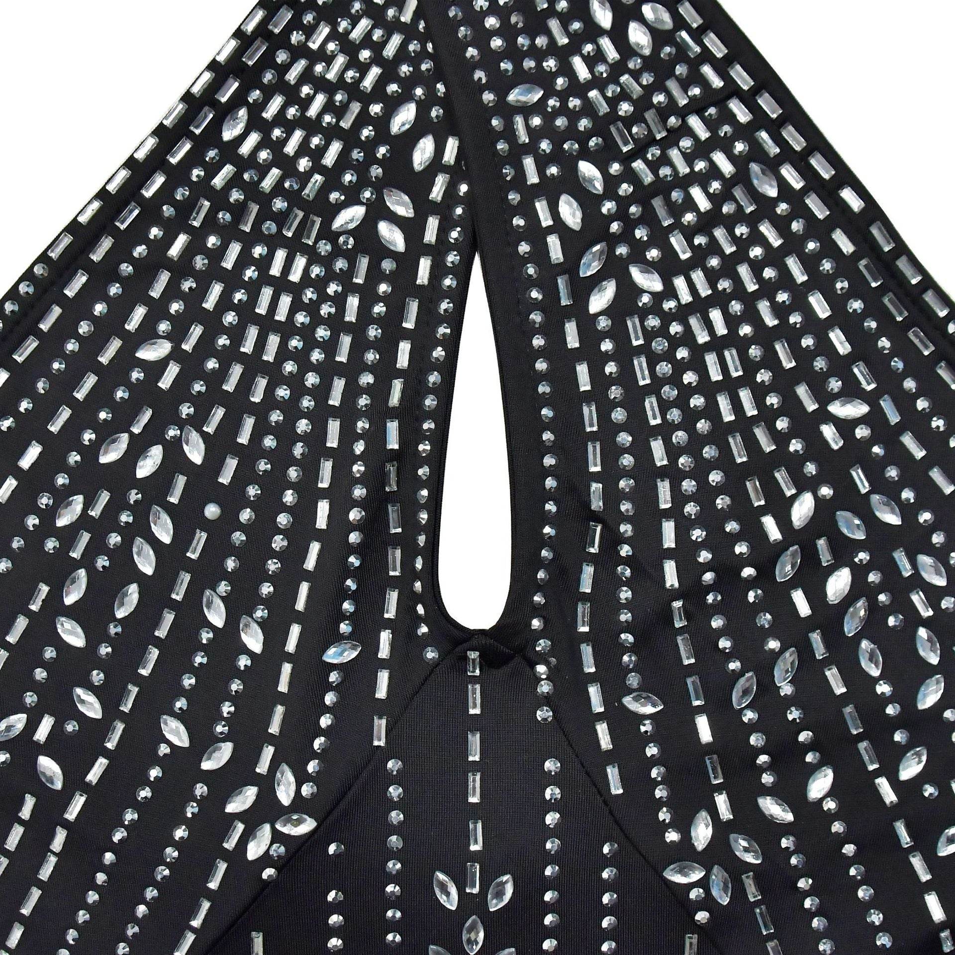 Rhinestone Sleeveless Halter Trousers Jumpsuit - REBECATHELABEL