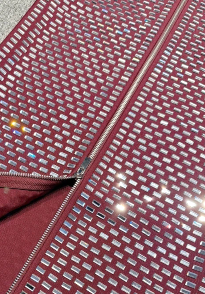 Embellished Maxi Dress Burgundy