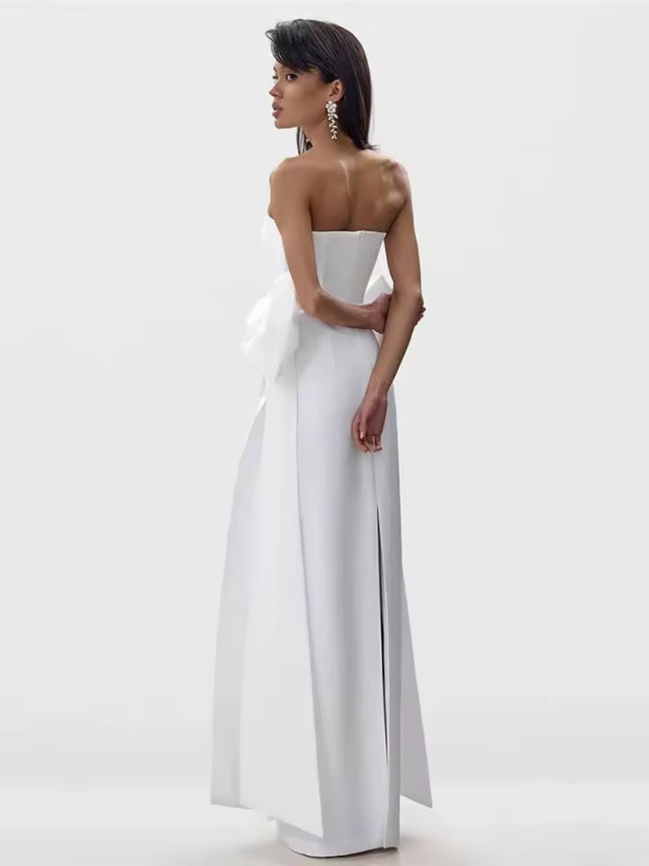 Strapless Big Bow Bodycon Maxi Dress
