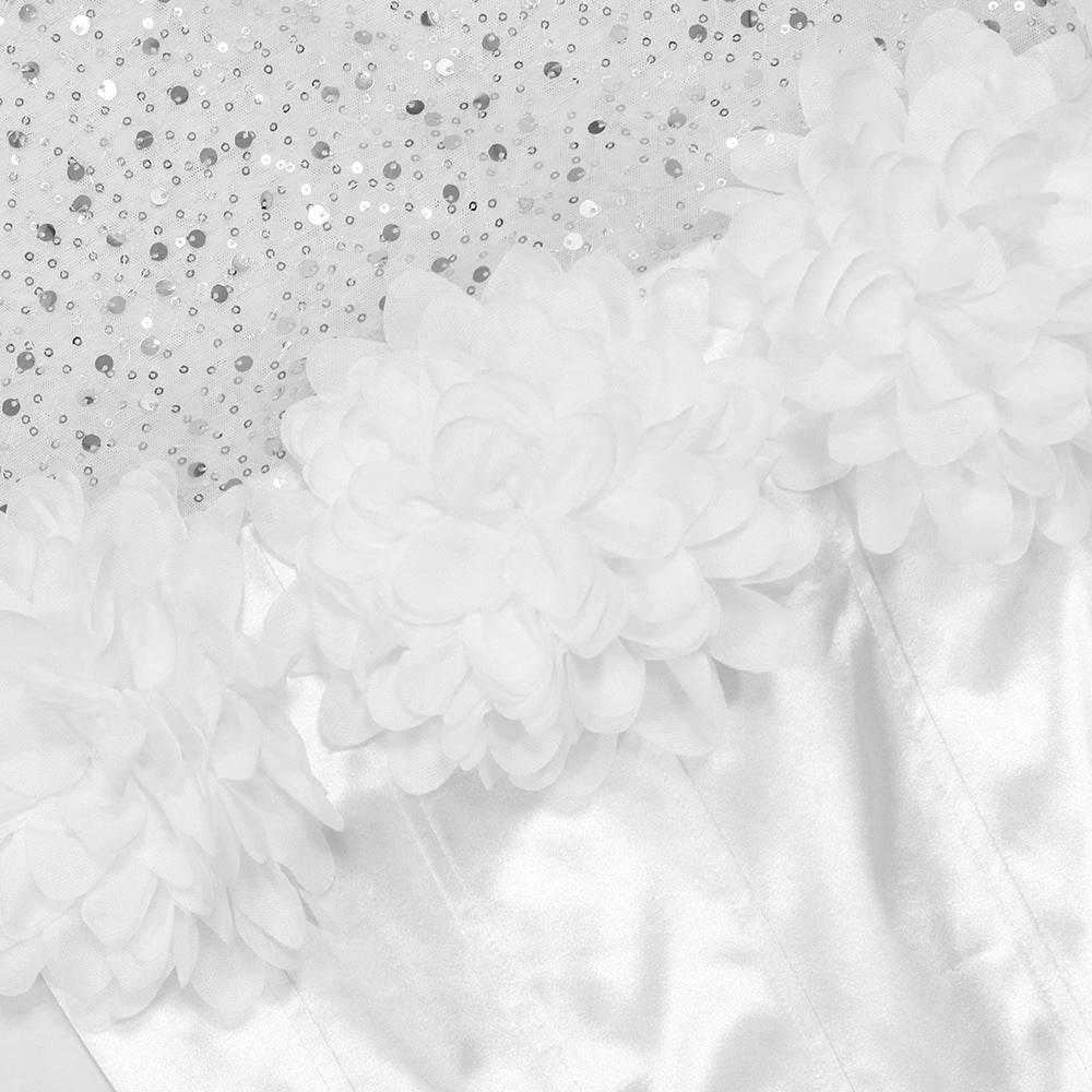 Satin Fabric Patchwork Tulle Swing Dress - REBECATHELABEL