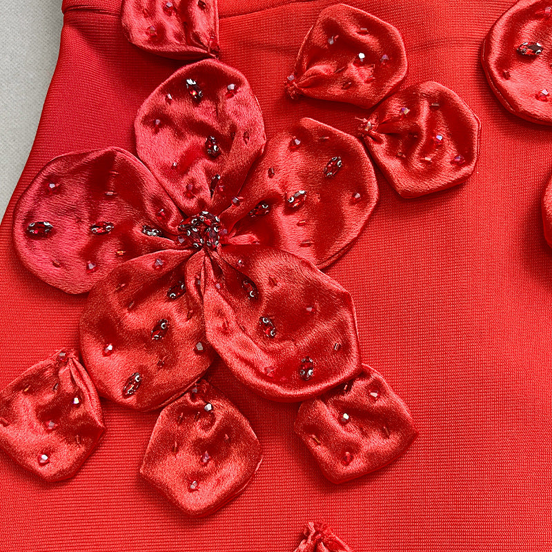 Splicing Three Dimensional Flower dress