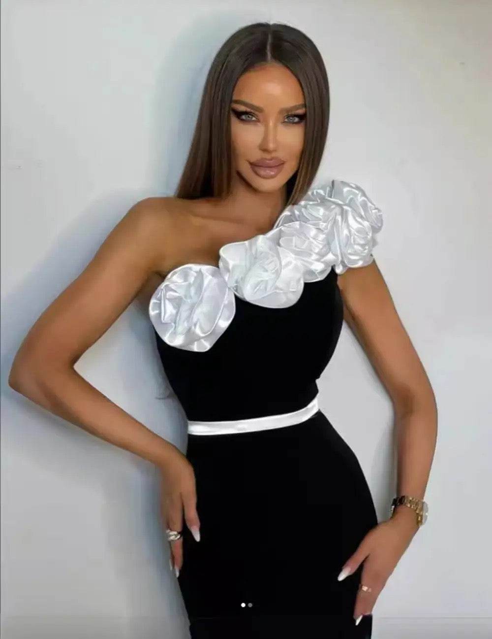 Black Midi Party Bandage dress - REBECATHELABEL