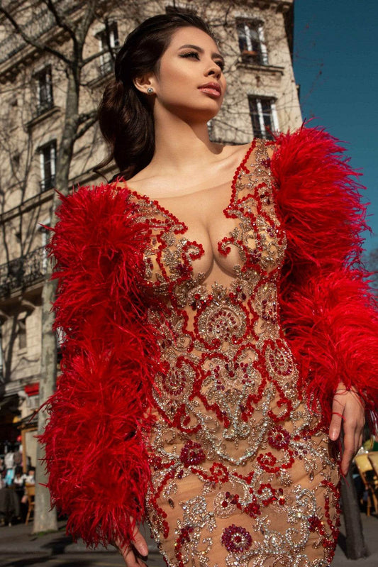 Yandy feather dress - REBECATHELABEL