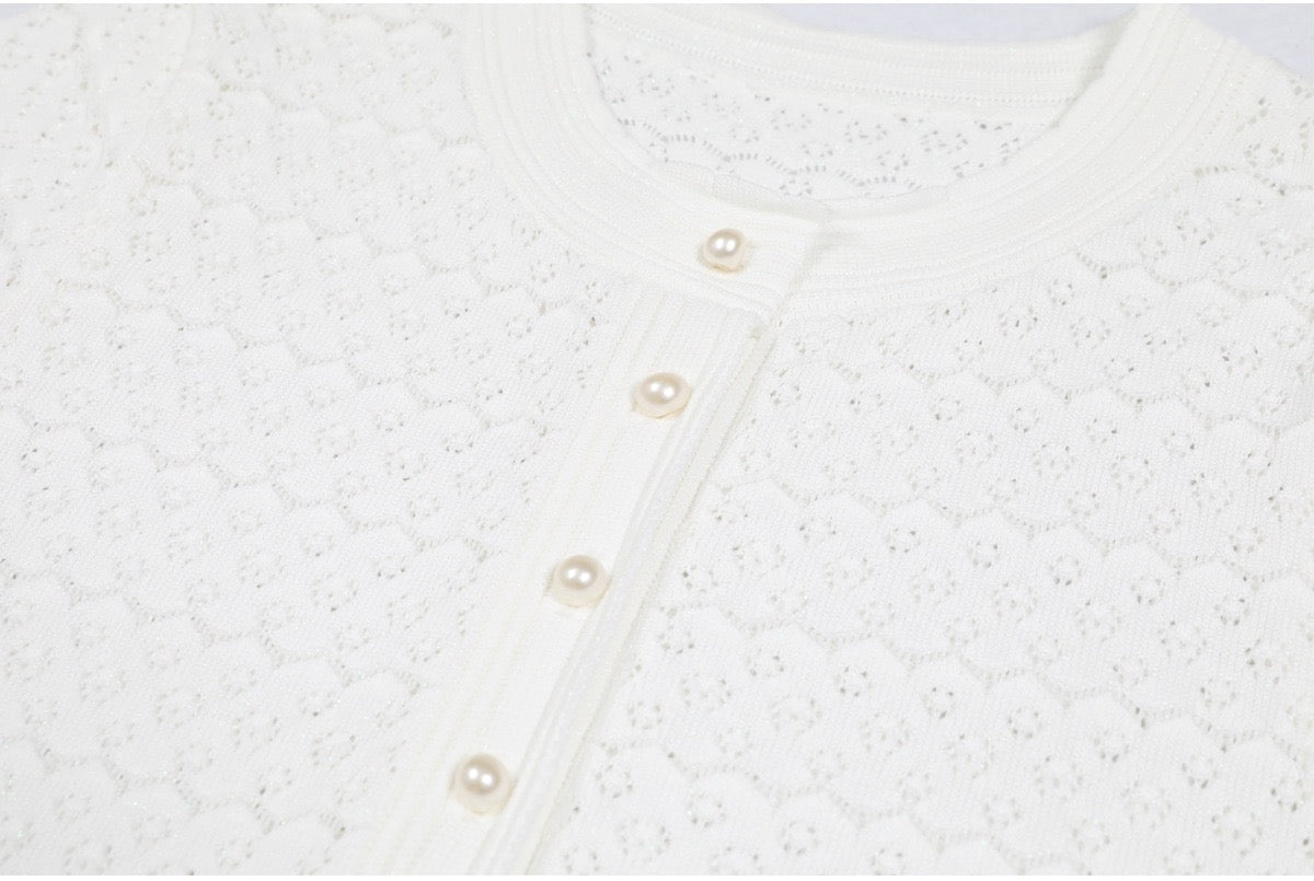 short-sleeved knitted decorative dress