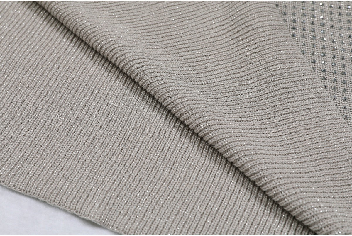 Rhinestone Sleeveless V-Neck dress