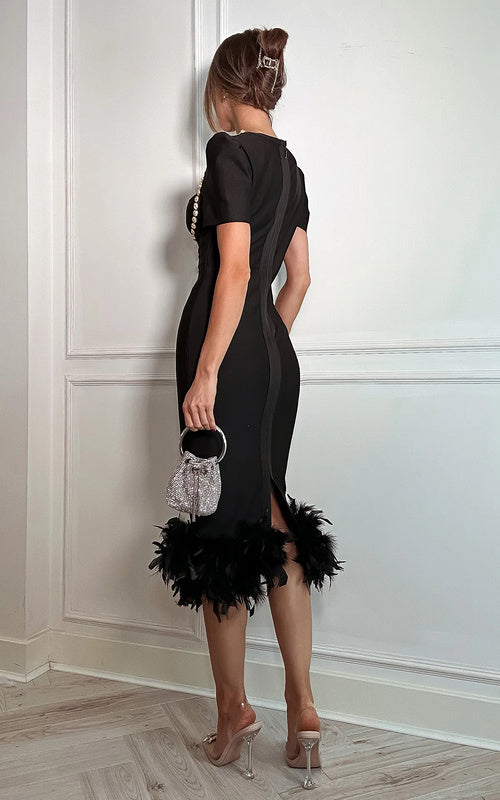 Open-Back Diamond Embellished Birthday Dress