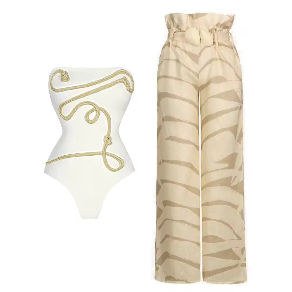 Swimwear Push Up Biquini  Beach Pants Shell Bathing Suit