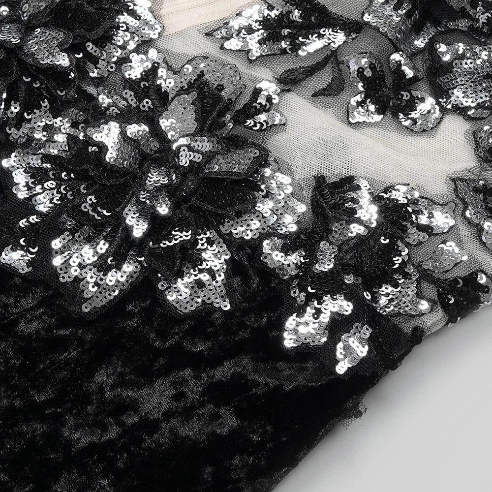 Embellished floor length Mermaid Hem Dress - REBECATHELABEL