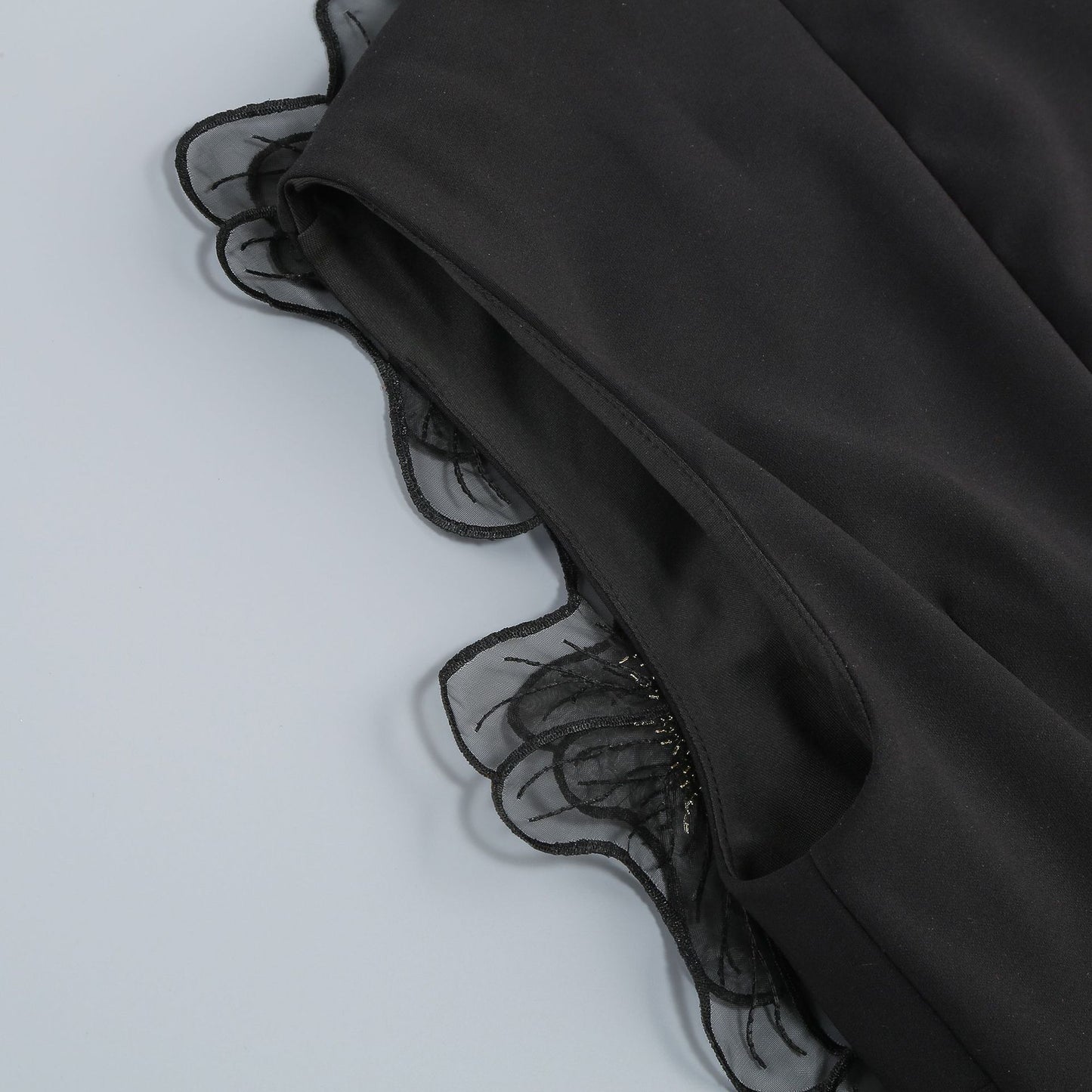 Sleeveless 3D Flowers Midi Bodycon Black Dress