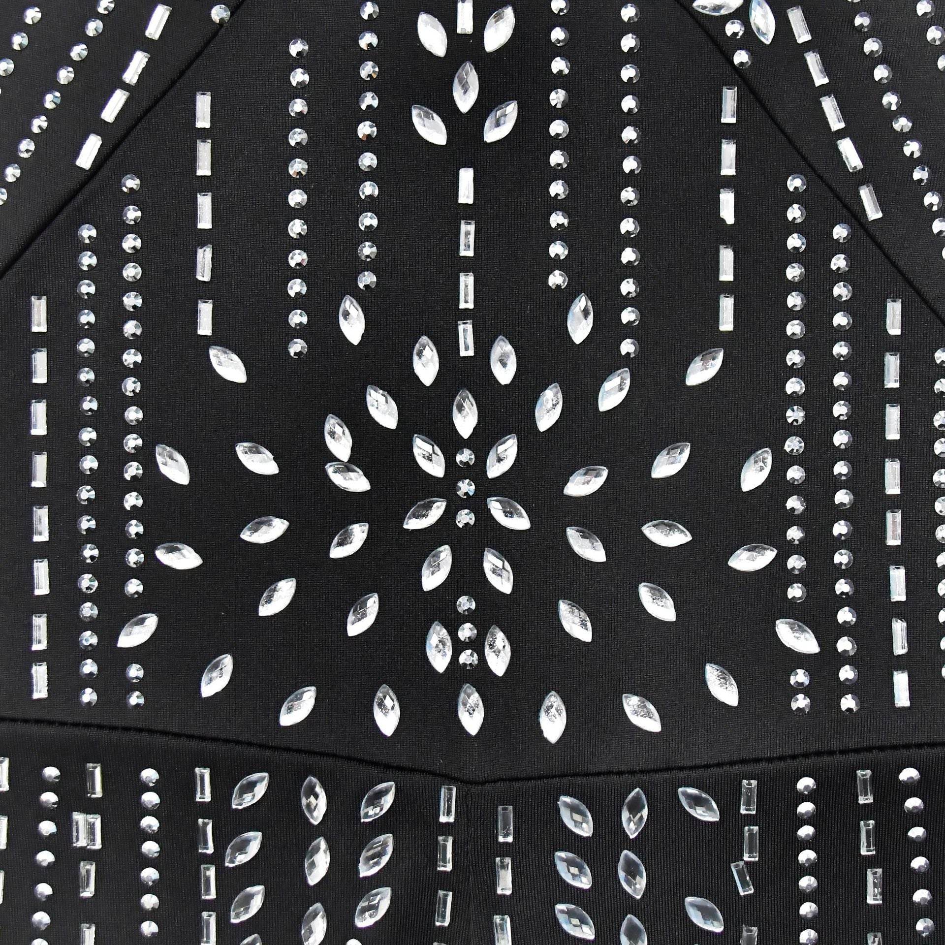 Rhinestone Sleeveless Halter Trousers Jumpsuit - REBECATHELABEL