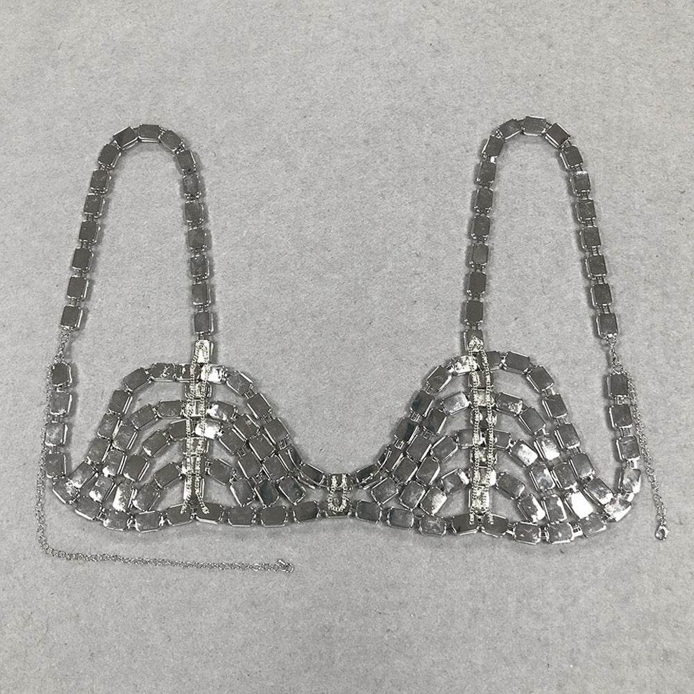 Diamond Chain Short Strapless Top - REBECATHELABEL