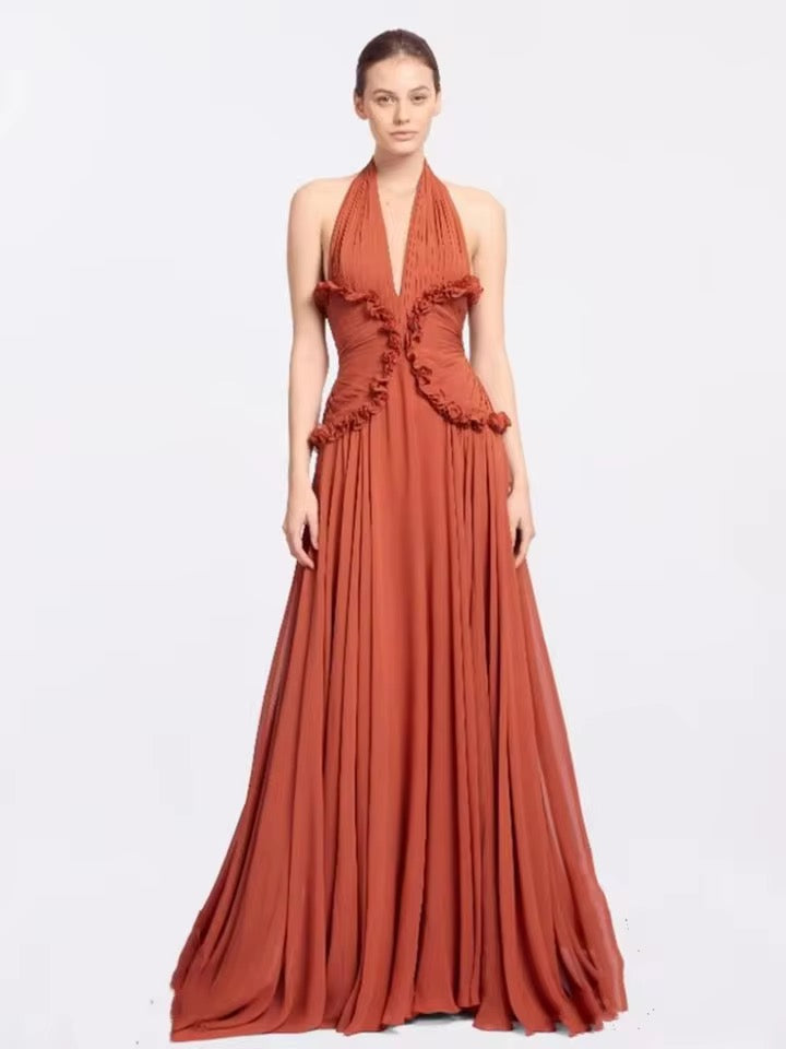 Halter Backless Slim Maxi Dress
