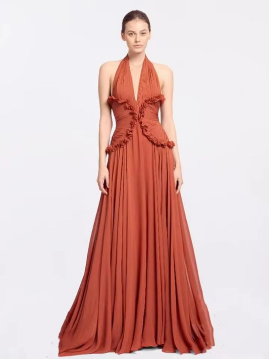 Halter Backless Slim Maxi Dress
