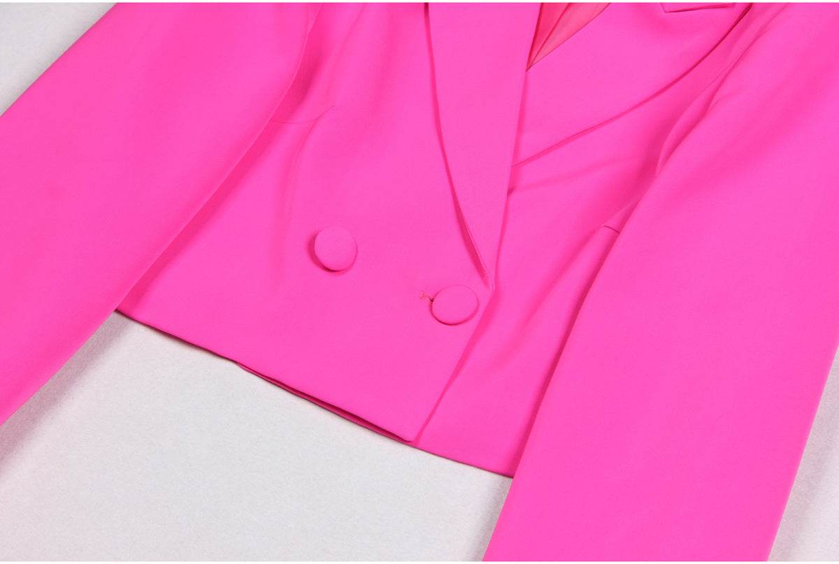 High Ostrich Feather Long Sleeve Slim Fit set - REBECATHELABEL