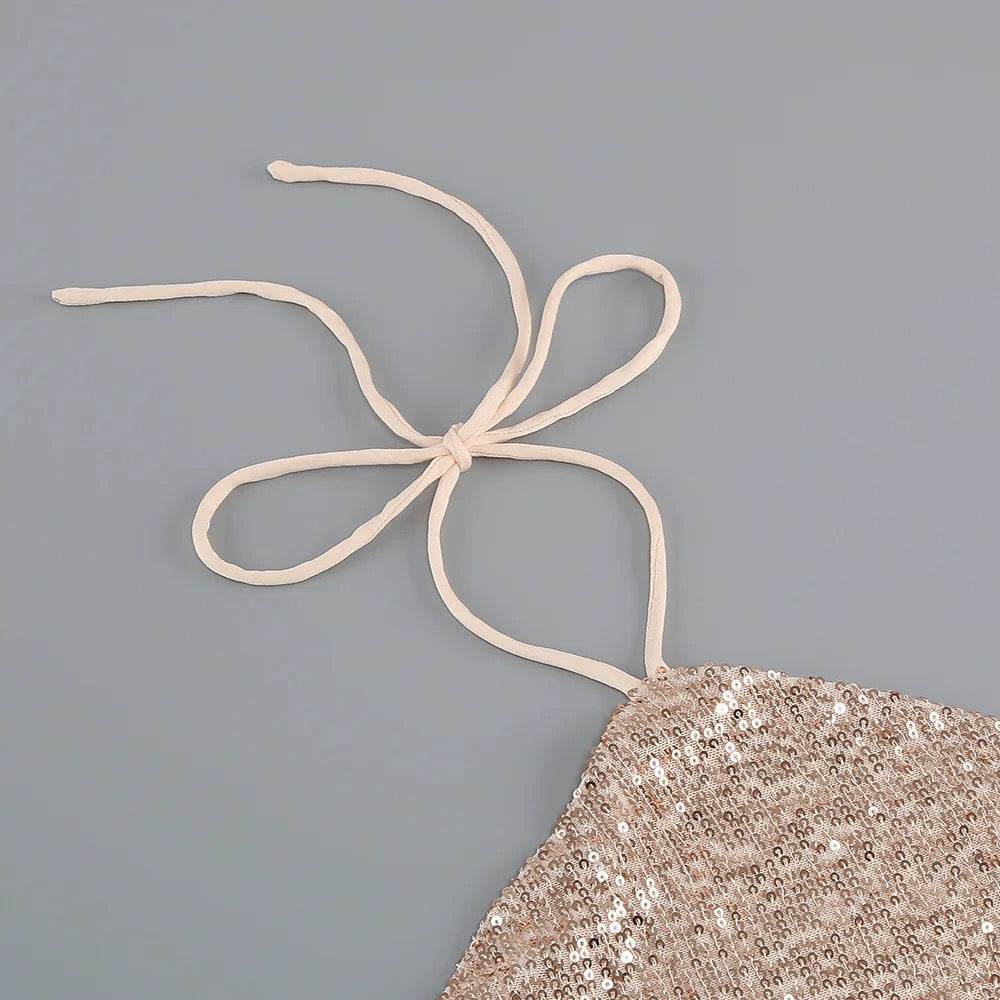 Backless Sleeveless Gold Tight Long Dress - REBECATHELABEL