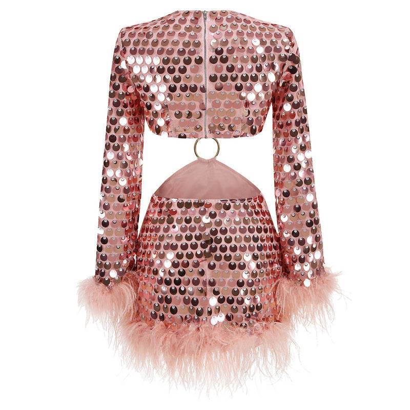 Kimola feather mini dress - REBECATHELABEL