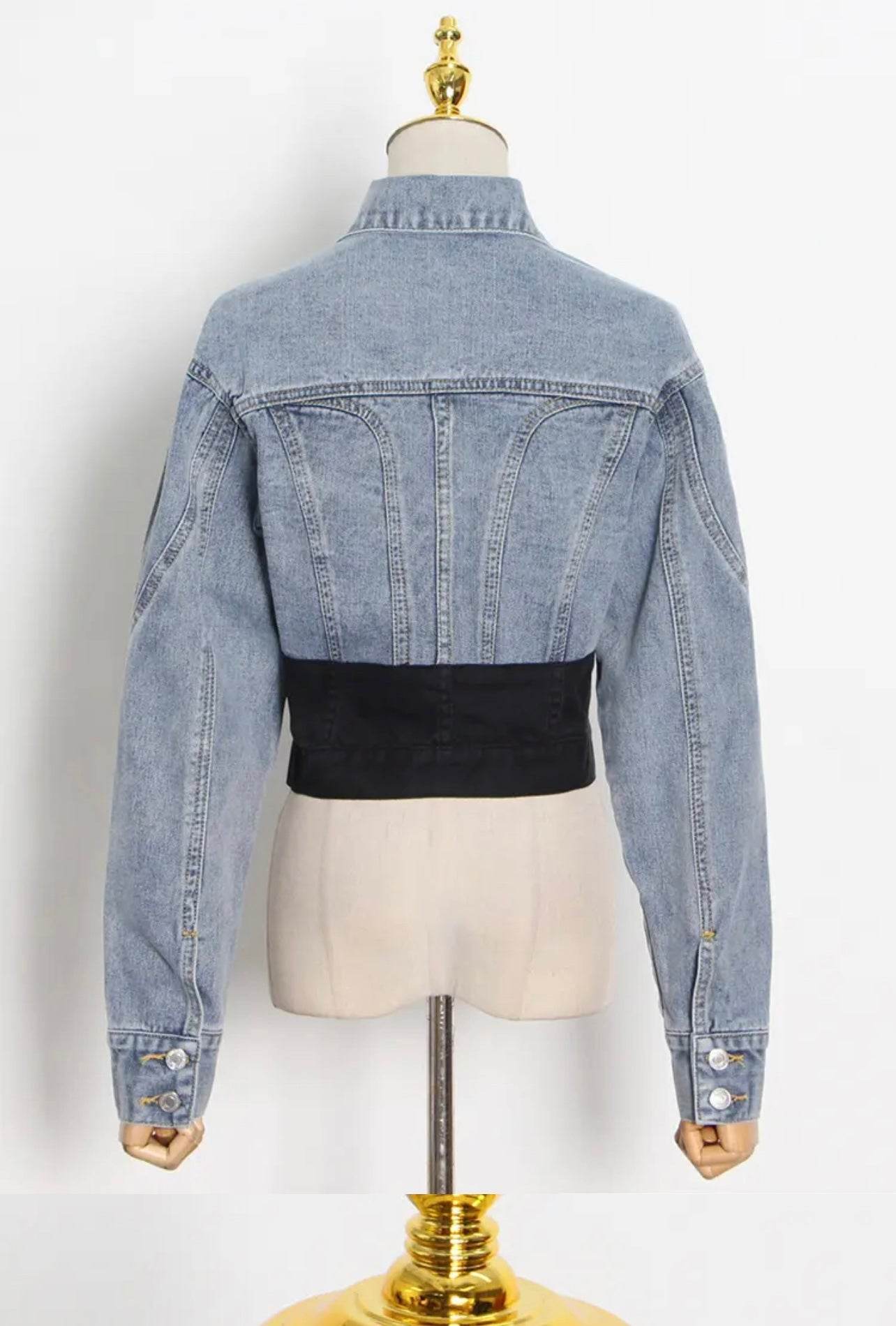 Lacy demin short set - REBECATHELABEL