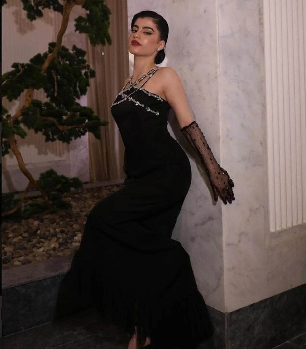 Sparkling Diamond Sheer Ruffled Bandage Long Dress - REBECATHELABEL