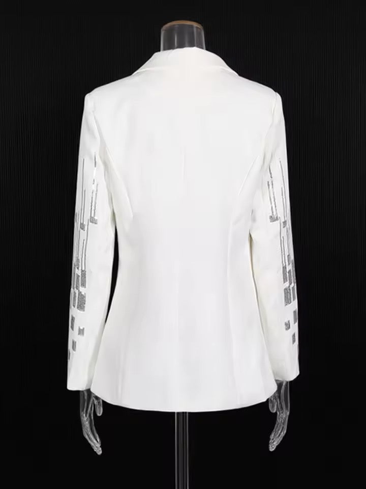 Double-Breasted Blazer & Wide-Leg Pants Set