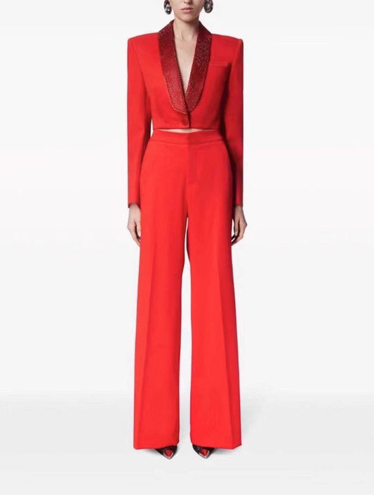 Lorah wide leg pant set - REBECATHELABEL