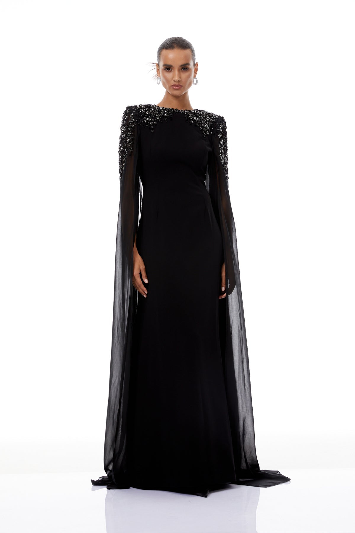 Black Embellished Maxi Gown