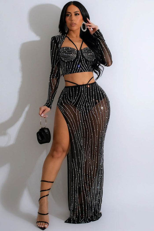 Long Sleeve Dress Two Piece Set - REBECATHELABEL