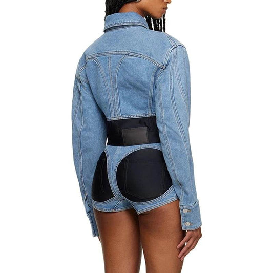 Lacy demin short set - REBECATHELABEL