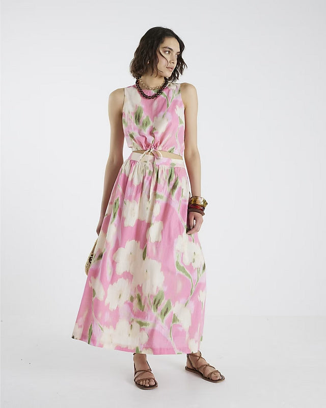 Printed Midi Skirt Two Piece Sets