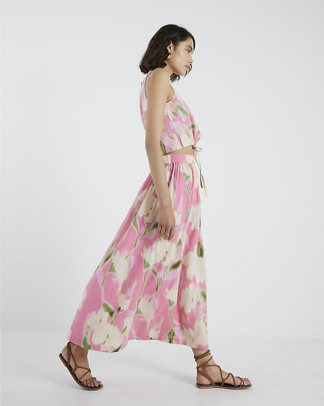 Printed Midi Skirt Two Piece Sets