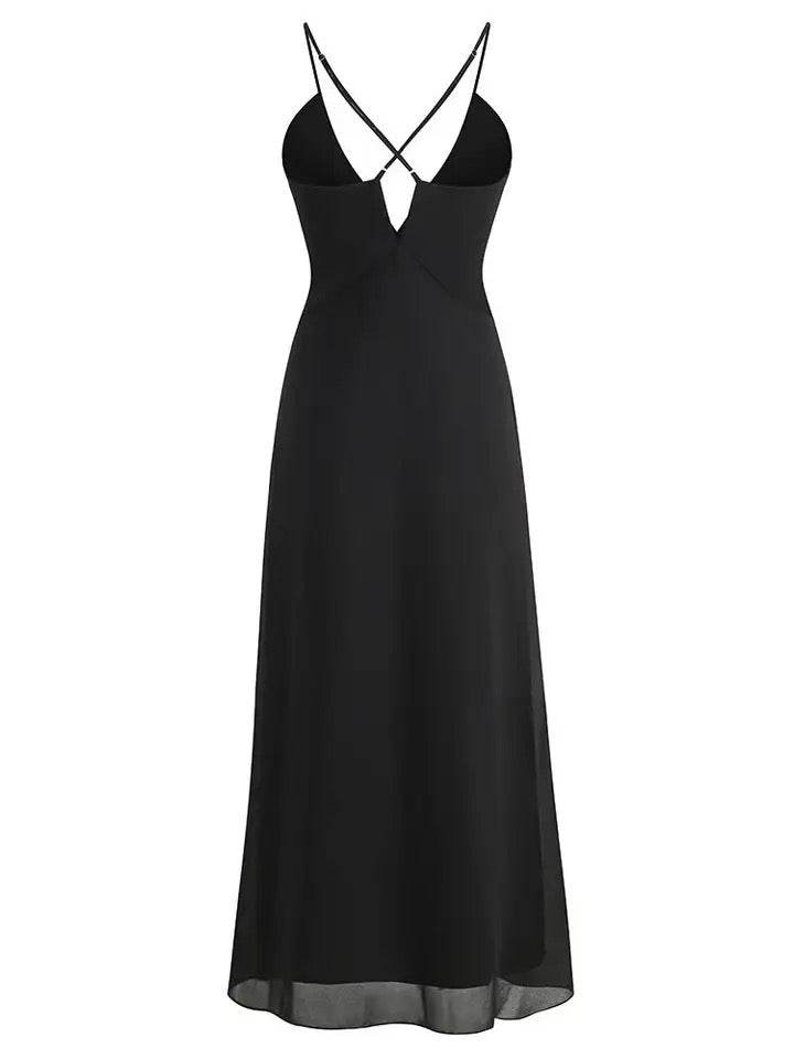 Flower Deep V-Neck Sleeveless dress - REBECATHELABEL