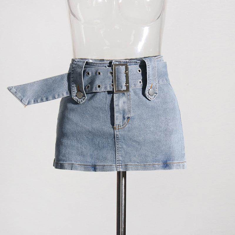 Halter off the Shoulder Short Denim set - REBECATHELABEL