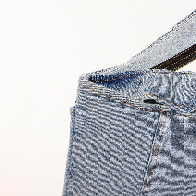 Halter off the Shoulder Short Denim set - REBECATHELABEL