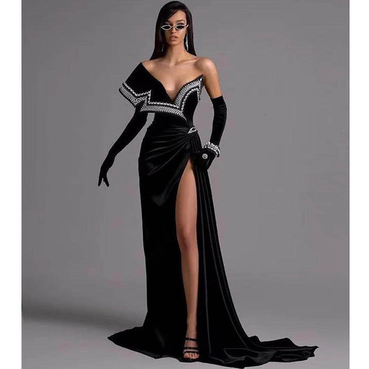 High Side Split Mermaid Dress, - REBECATHELABEL