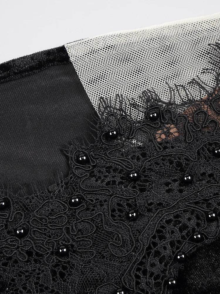 High Split Off The Shoulder Velvet Dress - REBECATHELABEL