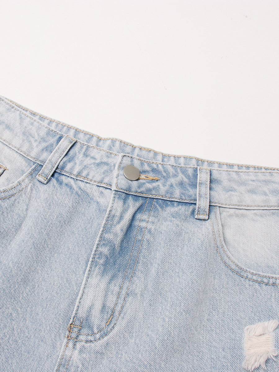 High Waist Ripped Sexy Straight Leg Trousers - REBECATHELABEL