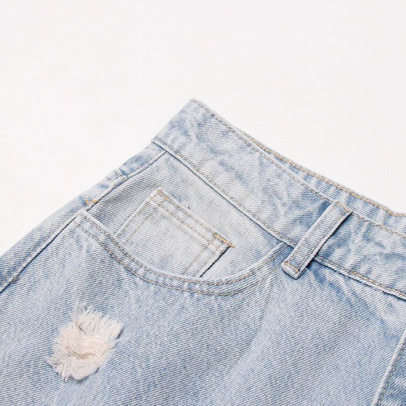 High Waist Ripped Sexy Straight Leg Trousers - REBECATHELABEL