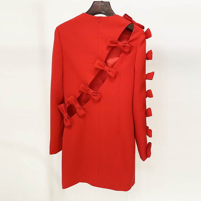 Hollow Out Cutout Bow Dress Dress - REBECATHELABEL