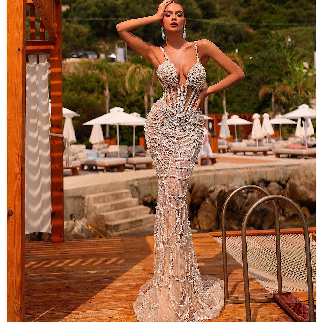 Sweet Angel pearl dress - REBECATHELABEL